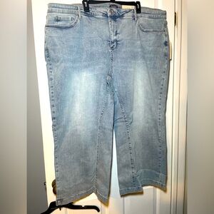 NYDJ Plus TERESA Wide Leg Ankle Contour Cropped Jeans Size 28W NEW Lift X Tuck